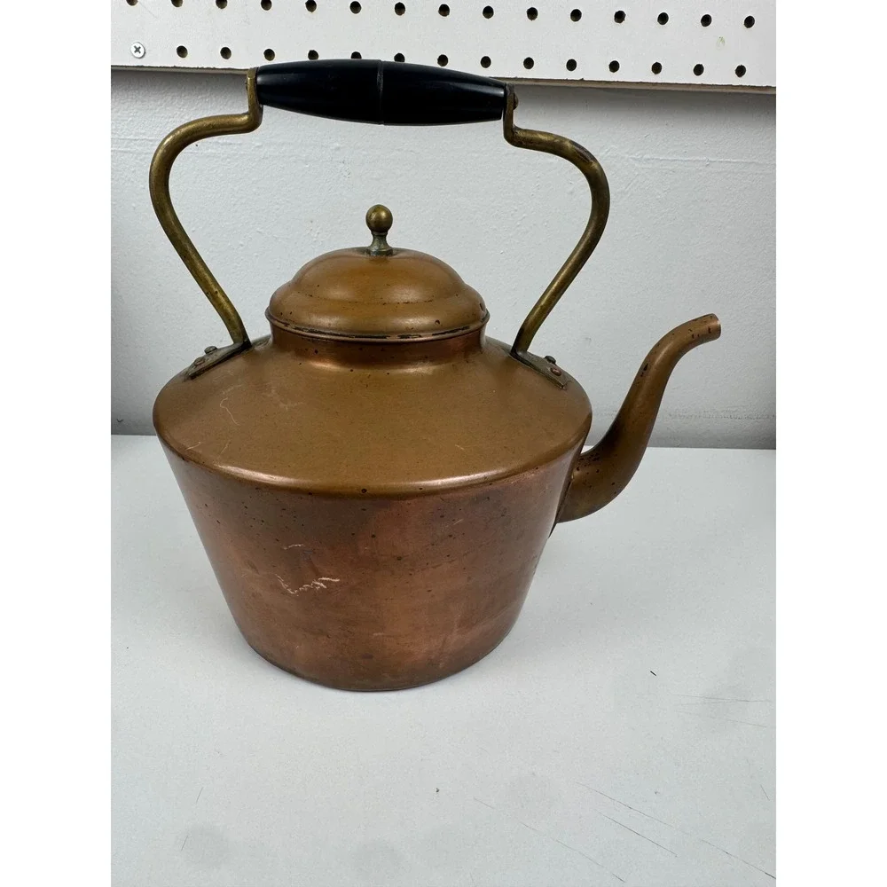 Vtg Taurus Portugal Copper Tea Kettle‎ Pot Rustic Farmhouse Cottagecore